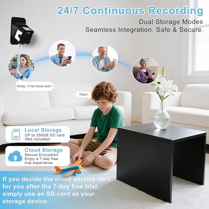 2K Window Security Camera (2-Pack), 3MP Dual-Band WiFi Indoor Home Camera, Color Night Vision, Human Detection, No Drilling