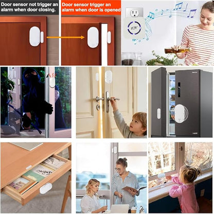 Wireless DoorBell Chime, Door Sensor Alarm When Open for Kids Safety, Home and Business, 500 FT Range, 58 Ringtones, 5 Adjustable Volume, On/Off Switch