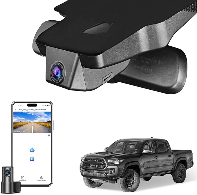 4K Front & 2K Rear 2 Channel HDR Dash Cam, Dual STARVIS 2 IMX678 IMX675, Custom Fit for Toyota Tacoma 2018-2023, Limited TRD Sport Off-Road Pro SR5 SR etc, 5GHz WiFi, GPS, 128GB Card