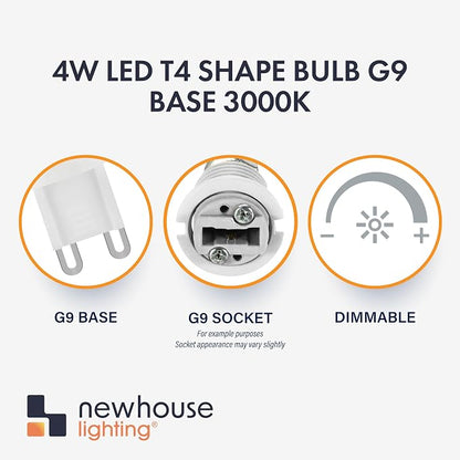 Newhouse Lighting 4w LED T4 Bulb G9 Base 3000k (4-Pack)