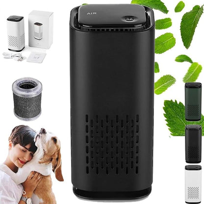 Puppy Mothers Pet Air Purifier, Air Purifier with HEPA 3-in-1 Filter, Quiet 360° Intake Air Cleaner for Smoke,Pet Hair,Odor, Portable Air Purifier for Office Bedroom Car (Black)