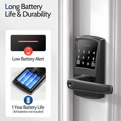 Keypad Door Lock with Handle, Keyless Entry Digital Code for Front Door