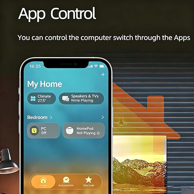 Matter Over WiFi Remote PC Power Switch,Desktop PC Wireless ON Off Control | For Computer Motherboard;Work With HomeKit/Apple Home/Siri/Alexa/Google;Scheduled Timing and Automation Control