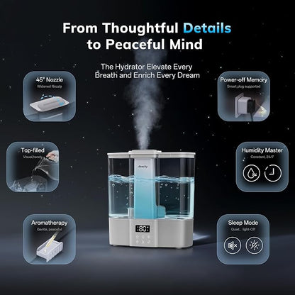 AEOCKY Geek-Level Ultrasonic Humidifier, 4L Top-Fill Cool Mist Diffuser