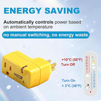 Freeze Thermostatically Controlled Outlet for Heating Cable On Below 38℉ and Off Over 50℉