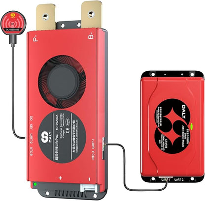 DALY BMS 12V 4S 200A Balance - 1A Active Cell Balancing BMS with Bluetooth Module for 12V LiFePO4 Battery Pack RV Campers Boating Overlanding Home Energy