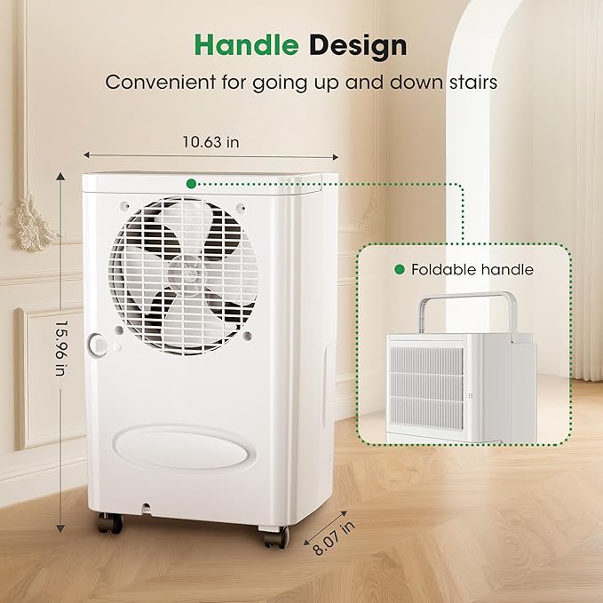 2,500 Sq.Ft Dehumidifier for Basement with Drain Hose, 30 Pint Dehumidifiers for Home with 3 Modes, Smart Humidity Control & Display, 24HR Timer, Auto Defrost for Large Room, Bathroom,Bedroom