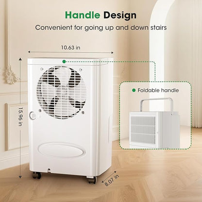 2,500 Sq.Ft Dehumidifier for Basement with Drain Hose, 30 Pint Dehumidifiers for Home with 3 Modes, Smart Humidity Control & Display, 24HR Timer, Auto Defrost for Large Room, Bathroom,Bedroom