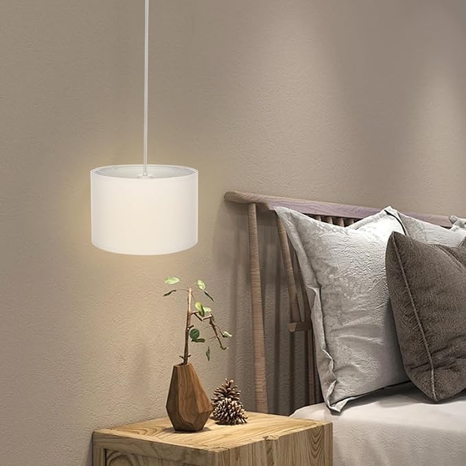 Plug in Pendant Light, Hanging Lamp with RGB Smart Bulb, Hanging Lights with Plug in Cord Hanging Lights for Bedroom Kitchen Living Room Dining Room Pendant Light Fixture