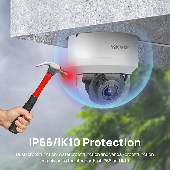 8MP Outdoor PTZ IP Camera Dome with Built-in Mic,4X Optical Zoom 16X Digital Zoom Pan Tilt with 165ft IR Night Vsion,Human/Vehicle Detection,WDR,IP67,IK10,ON-VIF,Compatible with Blue Iris