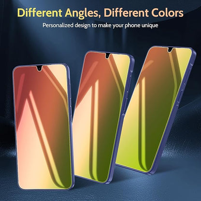2 Pack for Samsung Galaxy A16 / A17 5G Privacy Screen Protector Glass, Red to Green Gradient, Anti-Spy Anti-Blue Light Anti-Scratch No Bubble Case Friendly Easy Installation