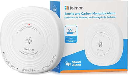 Heiman Smoke Detector Carbon Monoxide Detector Combo 10-Year Sealed Battery | UL 217 10th/UL 2034 5th Certified/85 dB Alarm, Photoelectric Fire Smoke Alarm & CO Detector for Home Hotel Rental Apartment