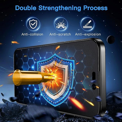 Uyiton for iPhone 15 Pro Max Matte Privacy Screen Protector - Anti-Fingerprint [Easy to Install] Anti-Spy Shatterproof Full Coverage 9H Tempered Glass Screen Cover, 2 Pack