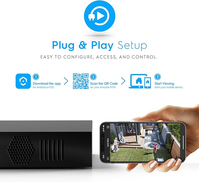 Amcrest 4K 16CH NVR (1080p/3MP/4MP/5MP/8MP) Network Video Recorder - Supports up to 16 x 8MP/4K IP Cameras, 16-Channel Supports up to 10TB HDD (Not Included) NV4116-A2