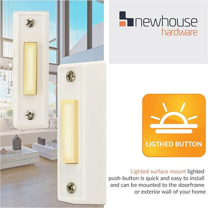 Newhouse Hardware Hardwired Chime Kit with 16-Volt/30VA Transformer and Surface-Mount White Button
