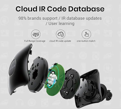Broadlink Rm4 Pro Universal Remote with Sensor Cable,RF/IR Smart Remote | Fix Code 433MHz RF Smart Remote,38Khz IR Blaster for Home Automation, 2.4G WiFi Smart Home Hub Work with IFTTT