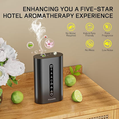 2025 Upgrade Smart Plug in Diffuser, Waterless Scent Diffusers for Home Cover Up to 800 Sq. Ft with 3 Mist Levels & Timers, Waterless Essential Oil Diffuser with RGB Lighting for Home, Office