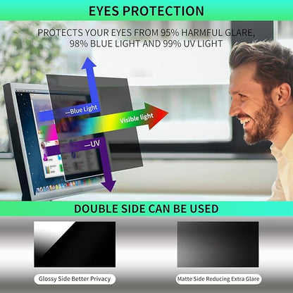 2 Pack- 34 Inch Curved Computer Privacy Screen Filter for 21:9 Widescreen Computer Monitor Screen Protector Computer Screen Privacy Shield Anti Glare