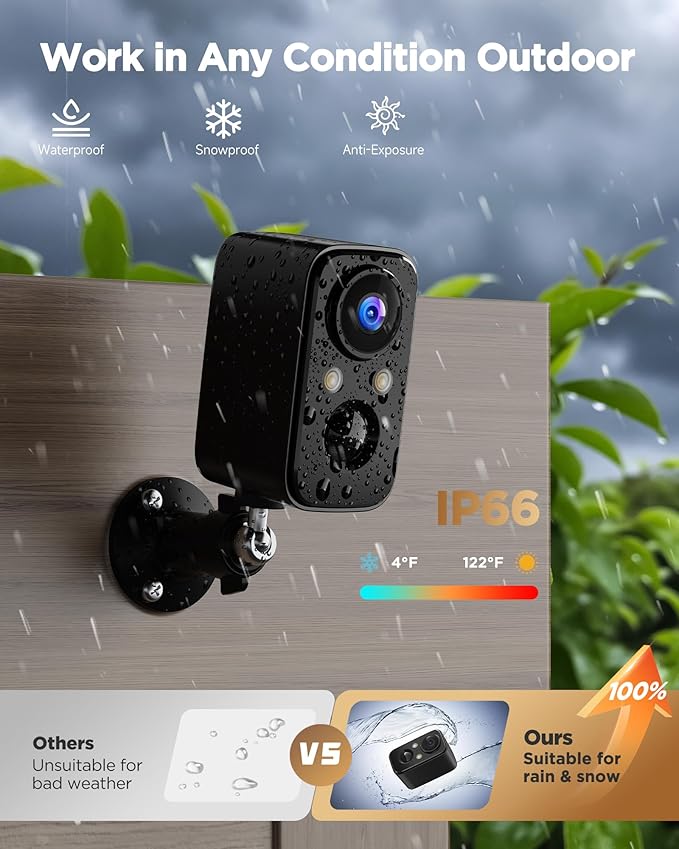 BECAMSO Security Cameras Wireless Outdoor Battery: 2K WiFi Camera Indoor for Home Security System - CCTV Camera Waterproof Night Vision Camaras de Seguridad para Casa Inalambricas