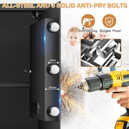 [19.7" Tall] Large Home Safe Box with Fireproof Waterproof Bag
