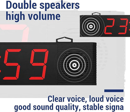 2026 Upgraded Four-Digit Queue Calling System Wireless Restaurant Speaker System with Voice Broadcast Screen and Keyboard, Take A Number System Waiting Number Management for Restaurant,Hospital,Bank