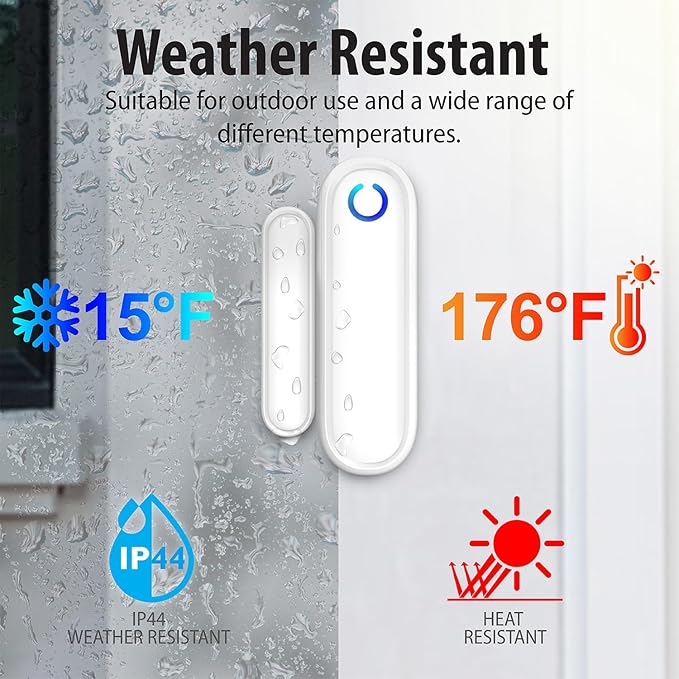 Fosmon WaveLink Wireless Door Chime with 500 Feet Range, 58 Tunes, 5 Volume Levels & LED Indicators for Home/Business/Office (1 Receiver + 2 Sensors)