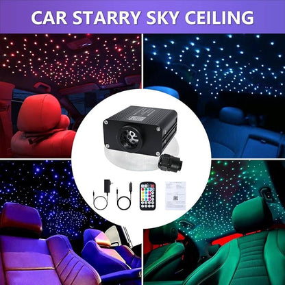 16W Car Home Starlight Headliner Kit, Twinkle & Sound Activate RGBW Fiber Optic Lights with APP & Remote Control, Star Lights for Ceiling Decoration, 550 pcs 9.8ft