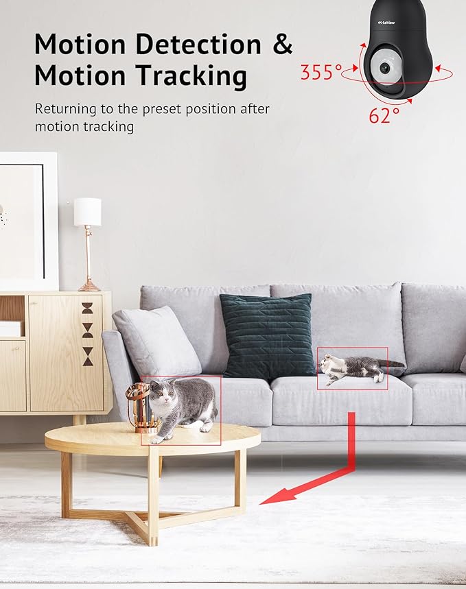 LaView 4MP Security Camera 5G& 2.4GHz, 360°2K Security Cameras Wireless Outdoor Indoor Full Color Day and Night, Motion Detection, Audible Alarm, Easy Installation, Compatible with Alexa (2 Pack)
