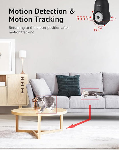 LaView 4MP Security Camera 5G& 2.4GHz, 360°2K Security Cameras Wireless Outdoor Indoor Full Color Day and Night, Motion Detection, Audible Alarm, Easy Installation, Compatible with Alexa (2 Pack)