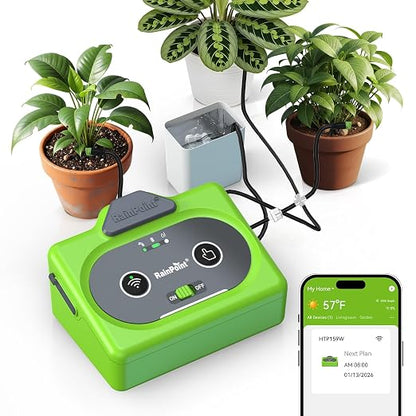 RAINPOINT Direct WiFi Connection Smart Auto Plant Waterer Indoor Drip Irrigation System Kit Local Storage Memory,WiFi-Enable APP Control,Adjustable Water Output Water 10-15 Plants