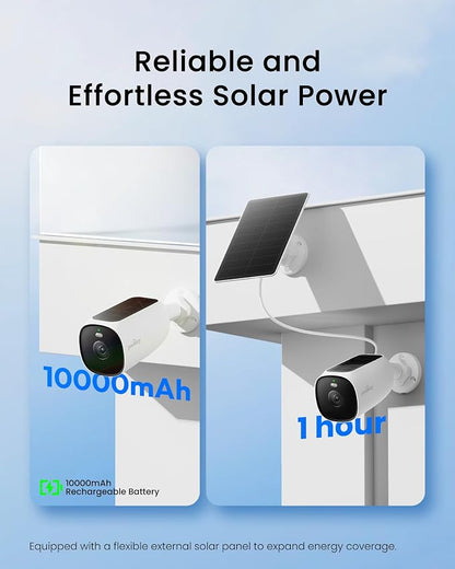 youkey 4K Solar Security Camera Outdoor Wireless, 24/7 AOV Recording
