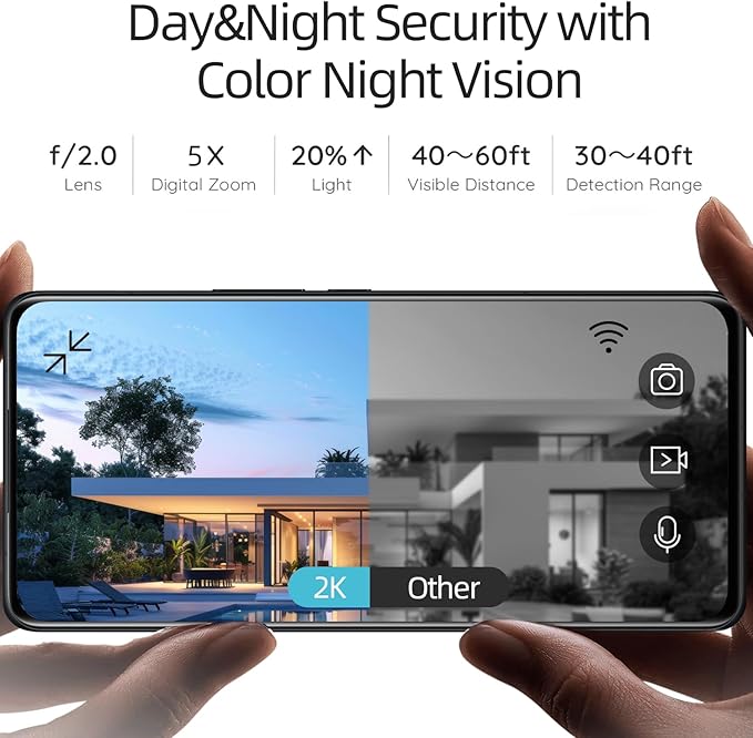 Rraycom 4Pack 5G/2.4G Security Cameras Wireless Outdoor,2K Battery Powered AI Motion Detection Siren Alarm WiFi Home Indoor Camera, Color Night Vision, 2-Way Talk, Waterproof, Works w/Alexa, Cloud/SD