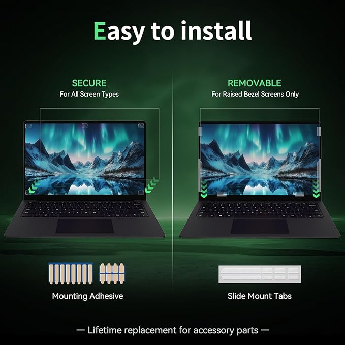 Laptop Privacy Screen 15.6 Inc for 16:9 Aspect Ratio Screen Protector, Anti-Glare Blue Light Laptop Screen Privacy Shield Removable 15.6in Filter for Lenovo HP Dell Acer Asus Thinkpad Envy Xps
