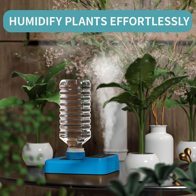Travel Humidifier, Portable Small Humidifier for Plants, Bedroom, Office, Hotel or Car, Battery Operated Mini Cool Mist Humidifiers, Quiet 23dB, Auto-off, Night Light & BPA-Free, Blue