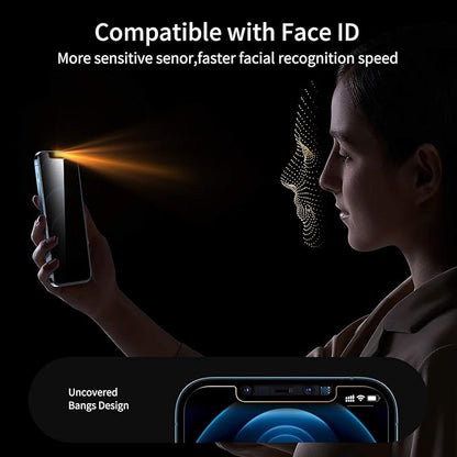 UNBREAKcable Privacy Screen Protector for iPhone 12/ iPhone 12 Pro, Shatterproof Tempered Glass [True 28°Anti Spy] [9H Hardness] [Easy Installation Frame] Black Protector for iPhone 6.1" - 2 Pack