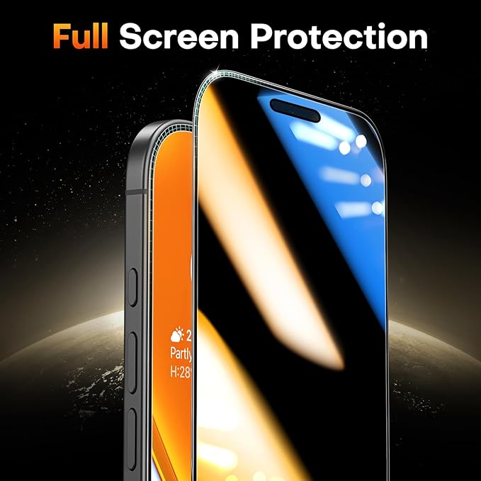 TOCOL for iPhone Air Privacy Screen Protector 6.6 inch 9H Hardness Military Grade Shatterproof HD Tempered Glass for Full Coverage Easy Installation 2 Pack