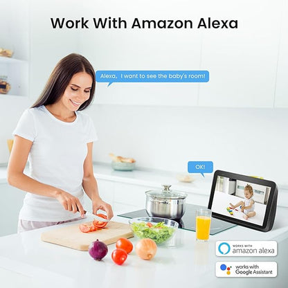 AMOROM Indoor Camera for Home Security 360°, 1080p Pet Cameras with Pan&Tilt, Night Vision, Motion Detection, 2-Way Audio, Compatible with Alexa/Google Assistant, 2.4GHz WiFi, 2 Pack