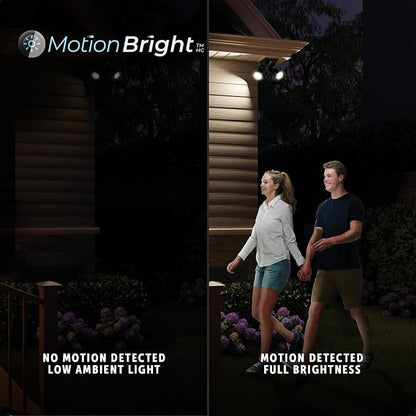 Globe Electric 180-Degree 22W Twin Head Black Hardwired Motion Activated Diecast Architectural Security Light, Spotlight, Outdoor, Outside House Lights
