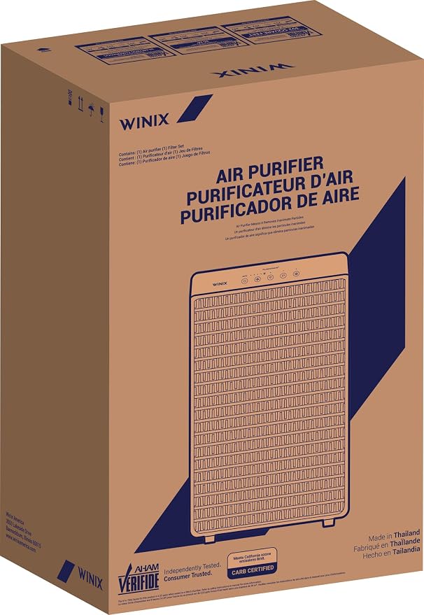 WINIX 5520 Air Purifier for Home Large Room Up to 1882 Ft² in 1 Hr With Air Quality Monitor, True HEPA, High Deodorization Carbon Filter and Auto Mode, Captures Pet Allergies, Smoke, Dust.
