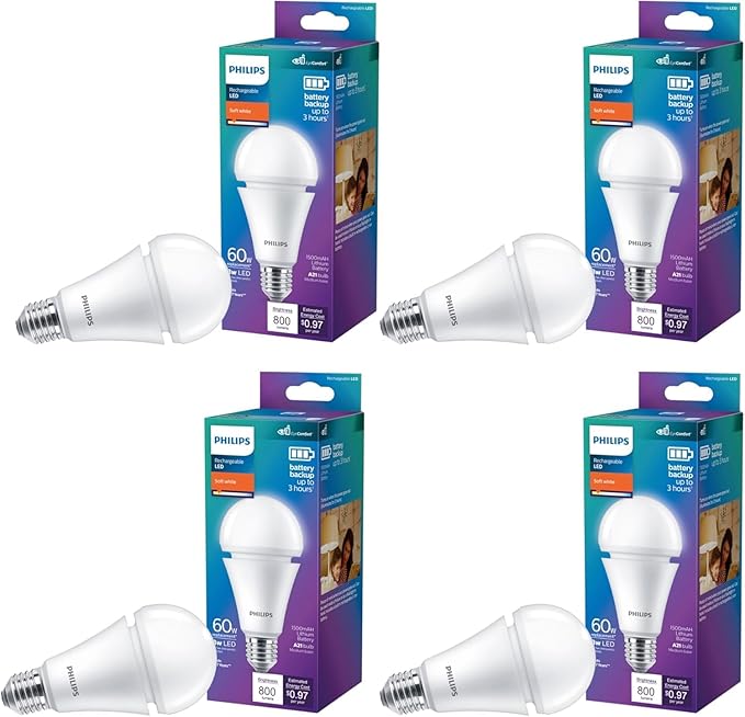 PHILIPS LED 150W A21 4-Pack Soft White Soft White (2700K) 2610 Lumen (29W = 150W) Dimmable Frosted Flicker-Free Light Bulbs