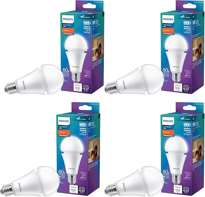 PHILIPS LED 150W A21 4-Pack Soft White Soft White (2700K) 2610 Lumen (29W = 150W) Dimmable Frosted Flicker-Free Light Bulbs