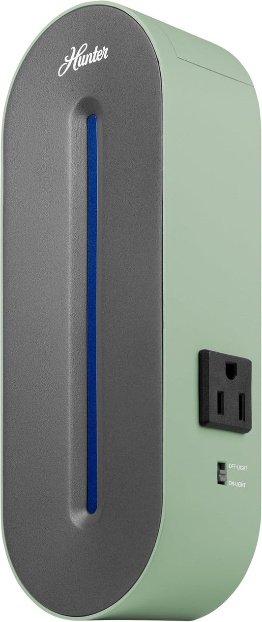 Hunter Plug-in UV Air Sanitizer, Sage – Whisper Quiet UV-C Air Sanitizer, Matches A Variety of Room Decors and Styles