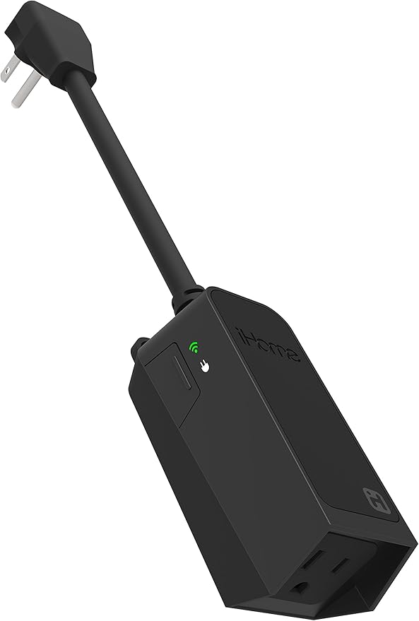iHome iSP100 Wifi Outdoor Smart Plug, Water Resistant Featuring Alexa, Google Assistant and Siri Voice Control OPEN BOX