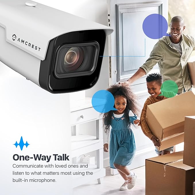 Amcrest 4K Optical Zoom AI IP PoE Camera, Varifocal Outdoor IP POE Camera Bullet, Human & Vehicle Detection, F1.5, 2.7mm~13.5mm Lens, IP67, 5X Optical Zoom, (IP8M-VB2696EW-AI)