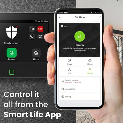 OSI Alarm System Gen 2 (4G), 11pc DIY Home Security System, Self Monitoring for Free or 24/7 Pro Monitoring (Alarm System + 1 Year 24/7 Alarm Monitoring)