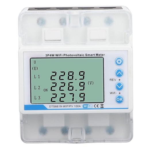 WiFi Bidirectional Metering Energy Voltage Current Protection 60-300V 100A Smart, for Tuya 3P 4W