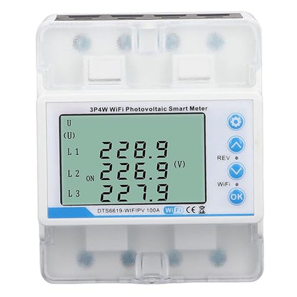 WiFi Bidirectional Metering Energy Voltage Current Protection 60-300V 100A Smart, for Tuya 3P 4W