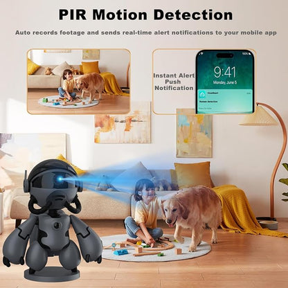 2K Indoor Camera Robot, 5G/2.4G WiFi Indoor Cameras for Home Baby Security