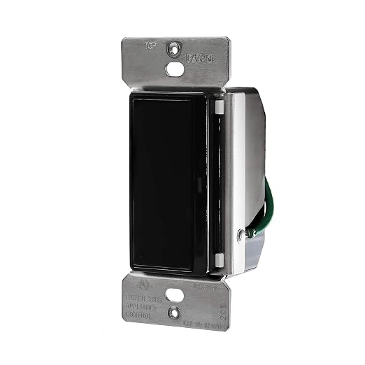 Eaton Z-Wave Plus RF9601DBK Wireless Switch, Single Pole, 3-Way, 3-Way, Black