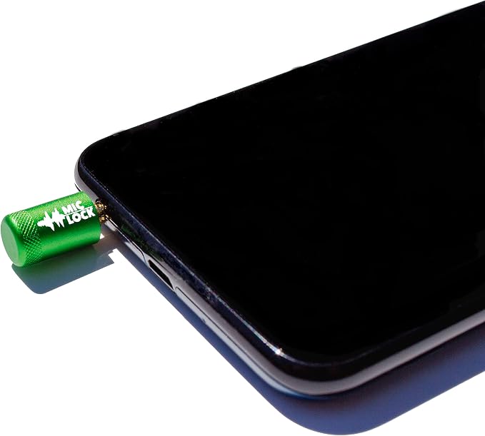 Mic-Lock 3.5mm for Headphone Port - Microphone Audio and Data Security - Privacy Protector for Laptops, Smartphones, Tablets, and Computers (Green, Single Pack)